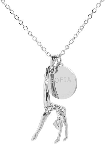 Sport and Athlete Necklace with Personalized Round Charm with Your Number, Name, Initial and Message in Saudi Arabia