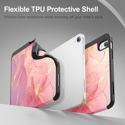 May Chen Case for M3 iPad Air 13 inch Cover with M2 Chip 2025 2024, Tablet Cases Trifold Stand + Pencil Holder + Auto Wake/Sleep + Soft TPU Protective Stand Back Cover, Dahlia Flower in Kuwait
