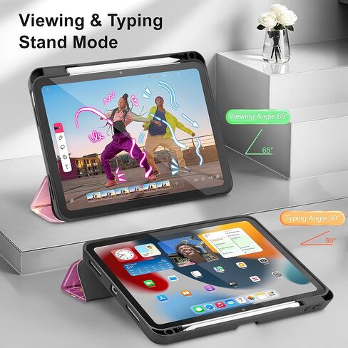 May Chen Case for M3 iPad Air 13 inch Cover with M2 Chip 2025 2024, Tablet Cases Trifold Stand + Pencil Holder + Auto Wake/Sleep + Soft TPU Protective Stand Back Cover, Dahlia Flower in Kuwait