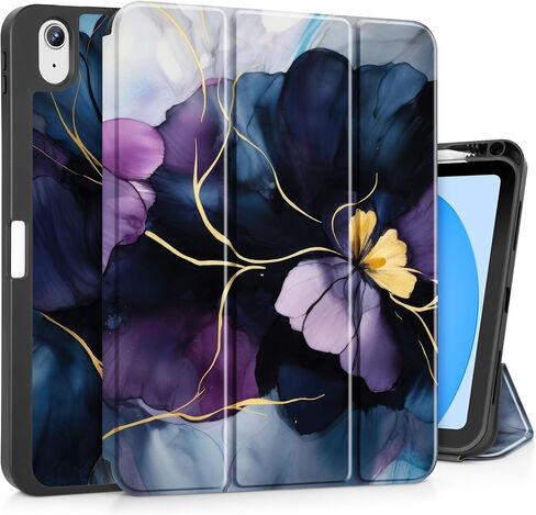 May Chen Case for M3 iPad Air 13 inch Cover with M2 Chip 2025 2024, Tablet Cases Trifold Stand + Pencil Holder + Auto Wake/Sleep + Soft TPU Protective Stand Back Cover, Dahlia Flower in Kuwait