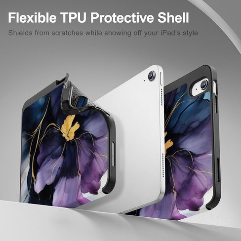 May Chen Case for M3 iPad Air 13 inch Cover with M2 Chip 2025 2024, Tablet Cases Trifold Stand + Pencil Holder + Auto Wake/Sleep + Soft TPU Protective Stand Back Cover, Dahlia Flower in Kuwait