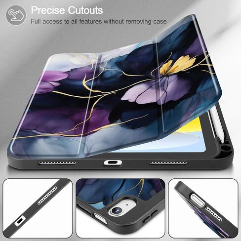 May Chen Case for M3 iPad Air 13 inch Cover with M2 Chip 2025 2024, Tablet Cases Trifold Stand + Pencil Holder + Auto Wake/Sleep + Soft TPU Protective Stand Back Cover, Dahlia Flower in Kuwait
