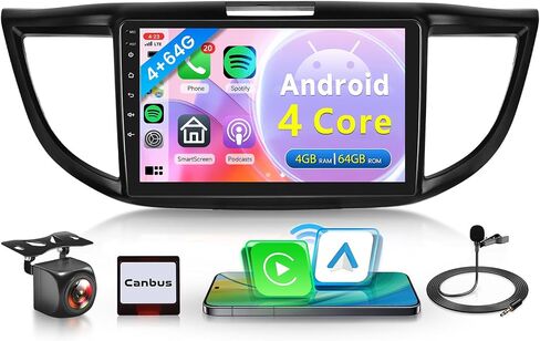 Car Radio for Honda CRV 2012 2013 2014 2015 2016, Rimoody Android 13 Car Stereo Wireless Carplay Android Auto 9 Inch Touch Screen Mirror Link Bluetooth FM/RDS GPS WiFi EQ SWC AHD Backup Camera in Saudi Arabia