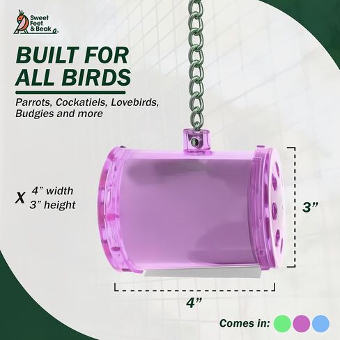 Sweet Feet & Beak Shred Master - لعبة قفص الطيور المثالية لجميع الطيور - التقطيع والخطوبة - ملحقات قفص الببغاء آمنة وغير سامة وسهلة التركيب (صغيرة) in Kuwait
