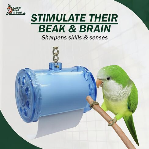 Sweet Feet & Beak Shred Master - لعبة قفص الطيور المثالية لجميع الطيور - التقطيع والخطوبة - ملحقات قفص الببغاء آمنة وغير سامة وسهلة التركيب (صغيرة) in Kuwait