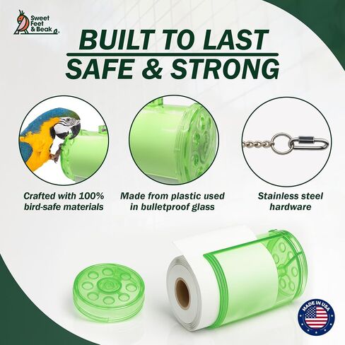 Sweet Feet & Beak Shred Master - لعبة قفص الطيور المثالية لجميع الطيور - التقطيع والخطوبة - ملحقات قفص الببغاء آمنة وغير سامة وسهلة التركيب (صغيرة) in Kuwait