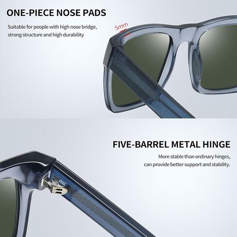 نظارات شمسية مربعة من Joopin Acetate للرجال مستقطبة للحماية من الأشعة فوق البنفسجية 400، نظارات شمسية عصرية كبيرة الحجم بظلال كلاسيكية للنساء in Kuwait