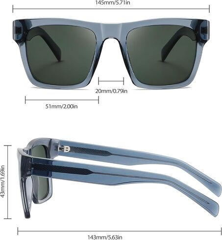 نظارات شمسية مربعة من Joopin Acetate للرجال مستقطبة للحماية من الأشعة فوق البنفسجية 400، نظارات شمسية عصرية كبيرة الحجم بظلال كلاسيكية للنساء in Kuwait