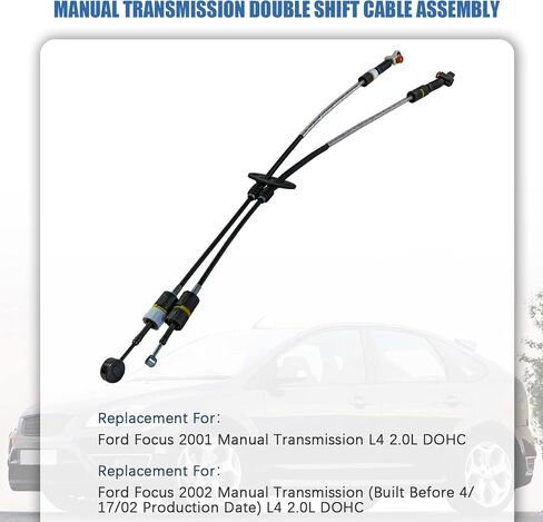 ناقل الحركة اليدوي مجموعة كابل التحول المزدوج 1S4Z7E395HA بديل لفورد فوكس 2001 2002 L4 2.0L DOHC يستبدل 1S4Z-7E395-HA in Saudi Arabia