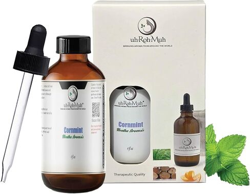 uh*Roh*Muh Cornmint Essential Oil - 100% Pure & Natural Essential Oil for Aromatherapy, Home Essential Diffuser Oil, Refreshing Minty Aroma for Aromatherapy and Skincare - Sourced from India 4oz in Saudi Arabia