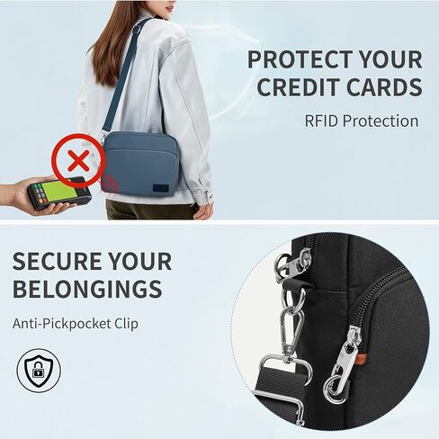 حقيبة سفر TOPEAST مضادة للسرقة للنساء والرجال، حقيبة كتف خفيفة الوزن بتصميم كلاسيكي للرحلات والاستخدام اليومي والرياضة in Kuwait