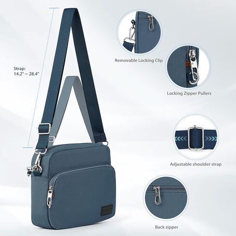 حقيبة سفر TOPEAST مضادة للسرقة للنساء والرجال، حقيبة كتف خفيفة الوزن بتصميم كلاسيكي للرحلات والاستخدام اليومي والرياضة in Kuwait