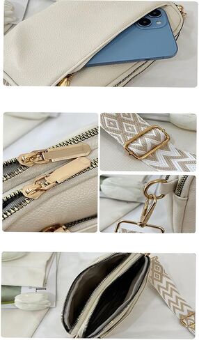 Crossbody Bags for Women, Vegan Leather Shoulder Handbags，Purses for Women with Adjustable Wide Strap in Saudi Arabia