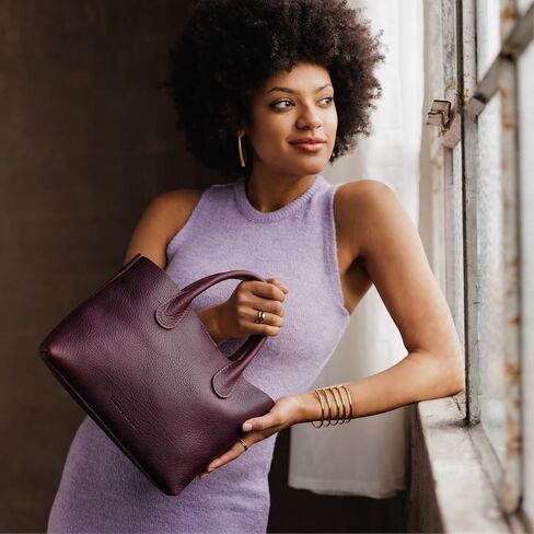 Portland Leather Goods Raindrop Crossbody Bag – Leather Purse w/Carrying Handles – Handmade from the Finest Full-Grain Hides in Saudi Arabia