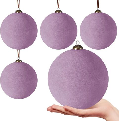 4 Pcs Velvet Christmas Balls 6 Inch Christmas Tree Decorations Christmas Ornaments Balls for Family Holiday Wedding Party Xmas Tree Hanging Decoration (Wine Red) in Saudi Arabia