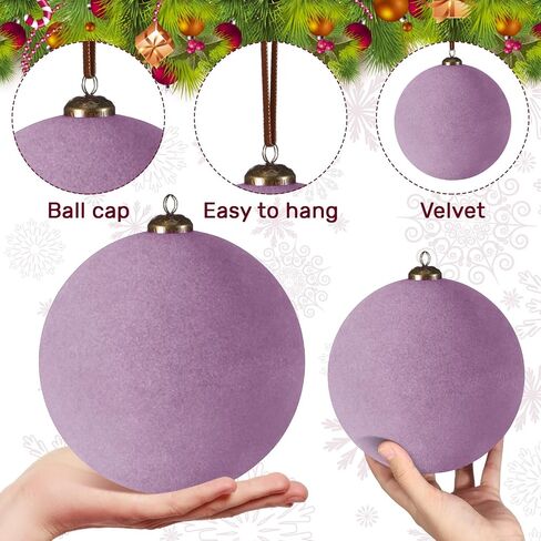 4 Pcs Velvet Christmas Balls 6 Inch Christmas Tree Decorations Christmas Ornaments Balls for Family Holiday Wedding Party Xmas Tree Hanging Decoration (Wine Red) in Saudi Arabia