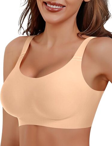 Wireless Jelly Seamless Bras for Women No Underwire Tshirt Full Coverage Padded Bra Comfortable Supportive Everyday Bralettes in Kuwait