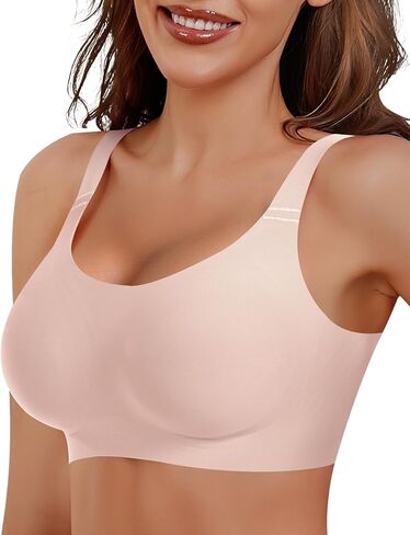 Wireless Jelly Seamless Bras for Women No Underwire Tshirt Full Coverage Padded Bra Comfortable Supportive Everyday Bralettes in Kuwait