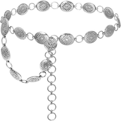 Women Western Belt Concho Chain Belts Bobo Turquoise Waist Chain Cowgirl Metal Belts in Saudi Arabia