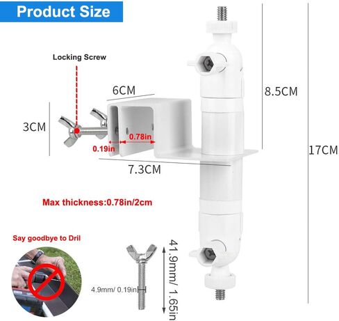 Adjustable Gutter Mount for Spotlight Cam Pro/Plus, Ring Solar Panel, Stick Up Cam | Aluminum Alloy Bracket | Weatherproof & Easy Installation | Secure Outdoor Camera Mounting in Saudi Arabia