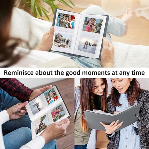 MUZIRI KINOKOO 80 Pockets Photo Album for Instax Wide EVO/Wide 400 Camera Film, Lychee Texture PU Leather Album for Wide 300/Wide 210 Camera, 4.25 * 3.4 inch Film Collection Souvenir Album - Green in Saudi Arabia