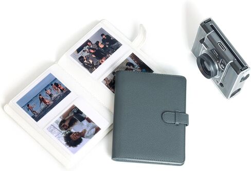 MUZIRI KINOKOO 80 Pockets Photo Album for Instax Wide EVO/Wide 400 Camera Film, Lychee Texture PU Leather Album for Wide 300/Wide 210 Camera, 4.25 * 3.4 inch Film Collection Souvenir Album - Green in Saudi Arabia