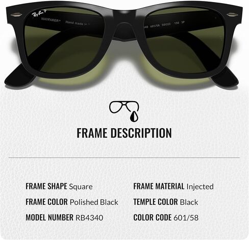 Ray-Ban RB4340 WAYFARER EASE Square Shaped Sunglasses for Men & Women with Official RAYBAN Eyewear Kit in Saudi Arabia