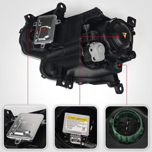 FIONE Xenon HID نموذج فقط مجموعة المصابيح الأمامية المتوافقة مع المصابيح الأمامية Jeep Cherokee 2014-2018 مع غطاء أسود جانب السائق الأيسر LH 68102849AG CH2502250 in Saudi Arabia