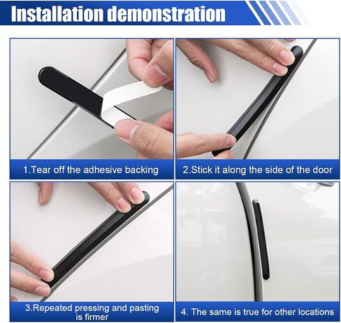 4PCS Car Side Door Edge Guards – Silicone Anti-Scratch&Anti-Collision Car Door Protector Trim Strips with Self-Adhesive – Universal Auto Body Bumper Protector for Cars SUVs Trucks Sedans (White) in Saudi Arabia