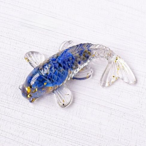 2 Packs Elegant Crystal Fish Decorations Random Color Jasper Ornaments for Home & Office Decor in Saudi Arabia