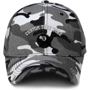 Custom City Camo Baseball Cap Billiards Pool Solids Ball 8 Embroidery Acrylic in Kuwait