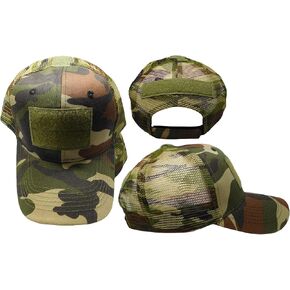 Trade Winds Woodland Camouflage Camo Operator Operators Tactical Patch Mesh Trucker Adjustable Embroidered Baseball Cap Hat in Kuwait