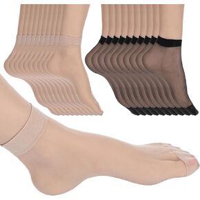 10 أزواج من الجوارب الشفافة للكاحل، جوارب شفافة رفيعة قابلة للتنفس، جوارب نايلون ناعمة بدون عرض للنساء والفتيات in Kuwait