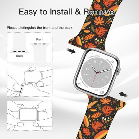 Watch Band Compatible with Apple Watch 38mm 40mm 41mm 42mm 44mm 45mm 49mm for Women Men Sport Silicone Wristbands Strap for IWatch Series 9 8 7 6 5 4 3 2 1 in Saudi Arabia