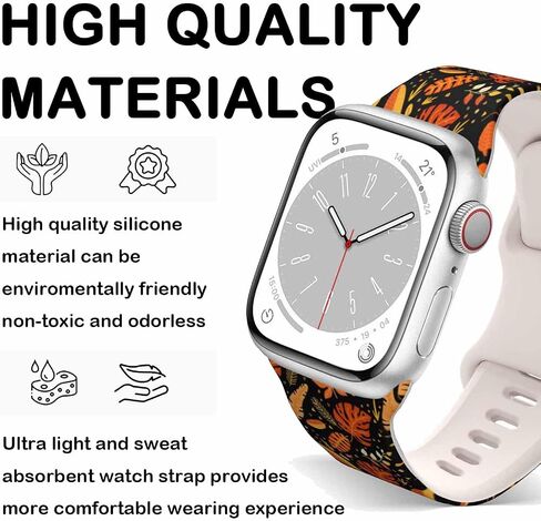 Watch Band Compatible with Apple Watch 38mm 40mm 41mm 42mm 44mm 45mm 49mm for Women Men Sport Silicone Wristbands Strap for IWatch Series 9 8 7 6 5 4 3 2 1 in Saudi Arabia