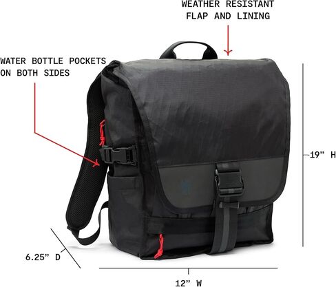 Chrome Industries Warsaw 30L Pack للرجال والنساء-حقيبة الظهر المرافق مع أحزمة البضائع وأكمام الكمبيوتر المحمول للاحتفاظ بأكثر من 16 بوصة-يتم صنع حقيبة للسفر ، العمل ، المشي لمسافات طويلة ، المدرسة ، محمل الطائرة-الأسود-الأسود in Saudi Arabia
