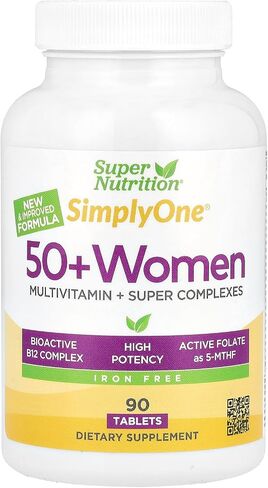 SuperNutrition SimplyOne®, 50+ Women Multivitamin + Super Complexes with Vitamin A, Vitamin C, Minerals, and Botanicals, Iron Free, 90 Tablets in Saudi Arabia