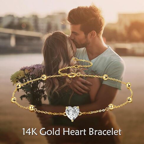 KECHO 14k Gold Moissanite Diamond Link Bracelet Adjustable Friendship Bracelets Jewelry Birthday Gift for Women in Saudi Arabia