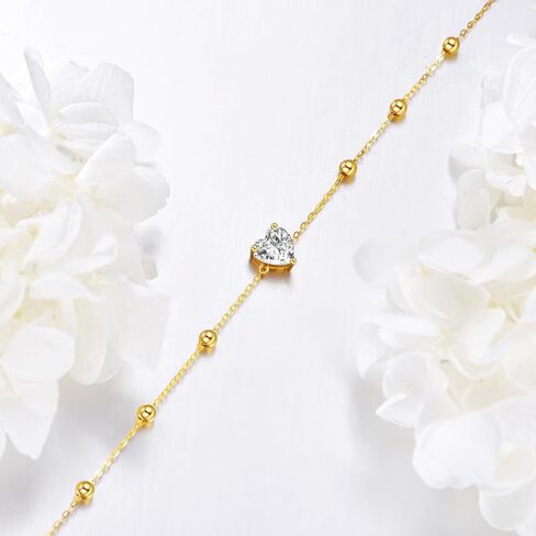 KECHO 14k Gold Moissanite Diamond Link Bracelet Adjustable Friendship Bracelets Jewelry Birthday Gift for Women in Saudi Arabia
