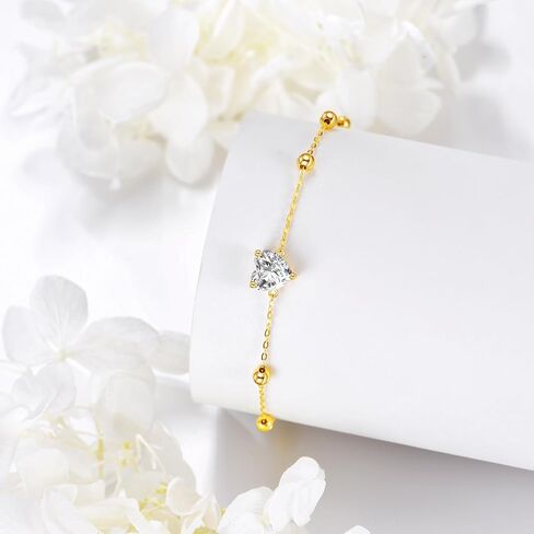 KECHO 14k Gold Moissanite Diamond Link Bracelet Adjustable Friendship Bracelets Jewelry Birthday Gift for Women in Saudi Arabia