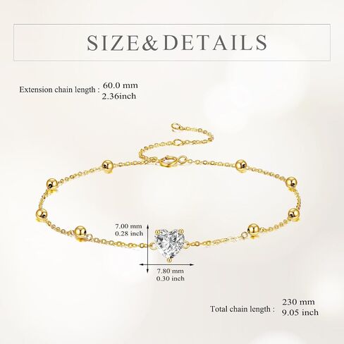 KECHO 14k Gold Moissanite Diamond Link Bracelet Adjustable Friendship Bracelets Jewelry Birthday Gift for Women in Saudi Arabia