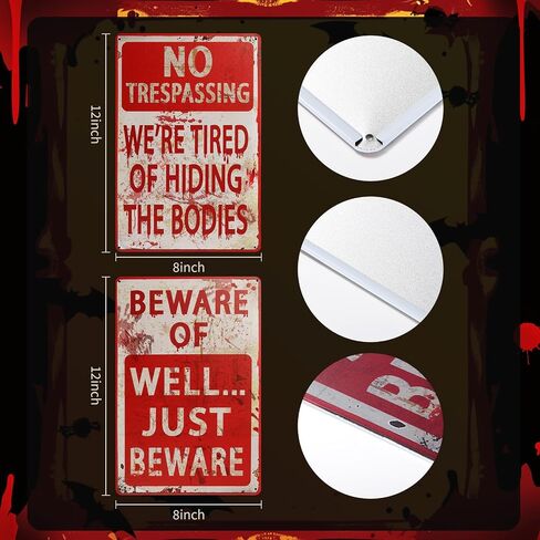 Outus 8 Pcs Halloween Decoration Signs and Halloween Handprint Footprint Window Stickers Set Including 2 8" x 12" Decorative Signboard 6 10" x 14" Sticker for Window Wall Floor Glass in Saudi Arabia