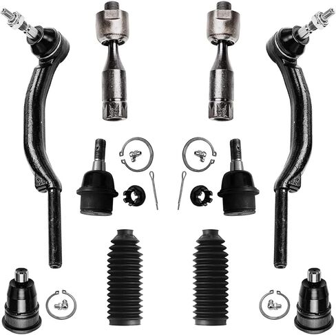Detroit Axle - Front 10pc Suspension Kit for Chevrolet Trailblazer EXT SSR GMC Envoy XL XUV Buick Rainier Saab 9-7x Isuzu Ascender, 4 Tie Rods 4 Ball Joints 2 Boots Replacement in Saudi Arabia