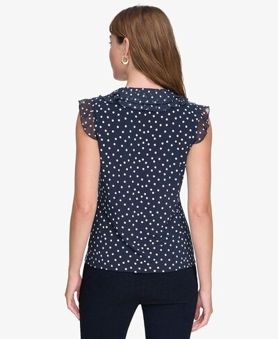 Tommy Hilfiger Women's Work Shirt Sleeveless Ruffle Front Shirts in Saudi Arabia