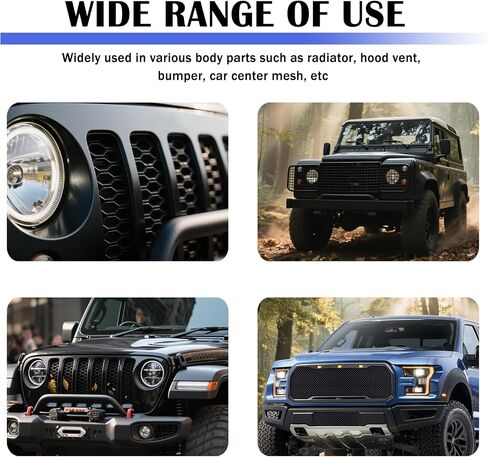 39.37x12.99 Inch Car Grill Mesh,Trimmable Aluminum Mesh Grill with 6×3mm Rhombic Grid Design,Universal Bumper Grills Meshs for Front Bumper & Car Hood Vent Grille Inserts in Saudi Arabia
