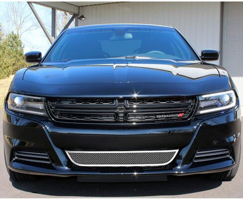 APS Compatible with Dodge Charger 2015-2018 & 2019-2023 SXT Without Adaptive Cruise Control Lower Bumper Stainless Steel Black Mesh Front Grill Grille Insert D76346H in Saudi Arabia