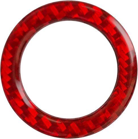 SUNJIKA متوافق مع إطار غطاء زر إيقاف تشغيل المحرك الداخلي من ألياف الكربون، زخرفة دائرية لسيارة جيب جراند شيروكي 2014 2015 2016 2017 2018 2019 2020 2021 قطعة واحدة باللون الأسود in Saudi Arabia