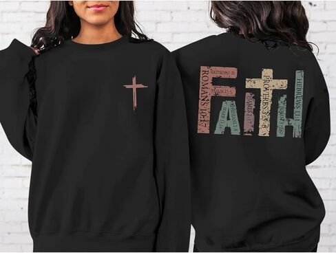 Faith Sweatshirts for Women Christian Jesus God Sweatshirt Religious Graphic Pullover Bible Verse Cross Vintage Tops in Saudi Arabia