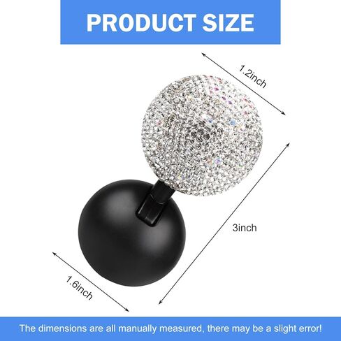 Bling Start Button Rocker, Rhinestone Encrusted Pottery Clay Ignition Switch Joystick Ballbar, Creative Decoration Ladies Car Accessories, Suitable for Most Cars (Black) in Saudi Arabia