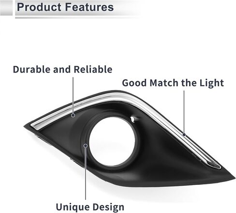 Front Right Fog Light Grill for Mitsubishi Outlander 2016-2019 Front Lower Bumper Fog Light Cover Inserts ABS 1 Pc in Saudi Arabia